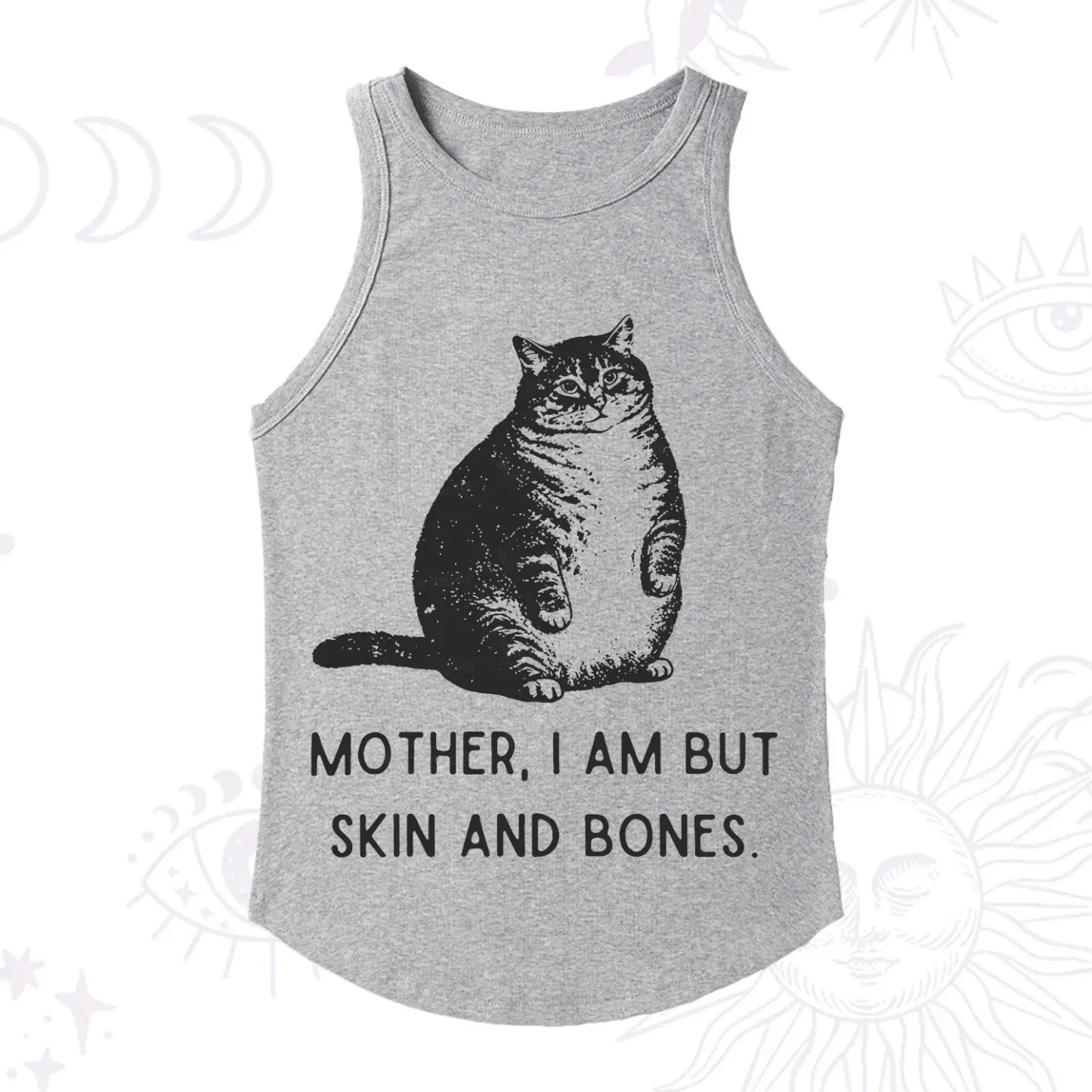 Purplehecate Cat Mother I Am But Skin And Bones Racerback Tank Top