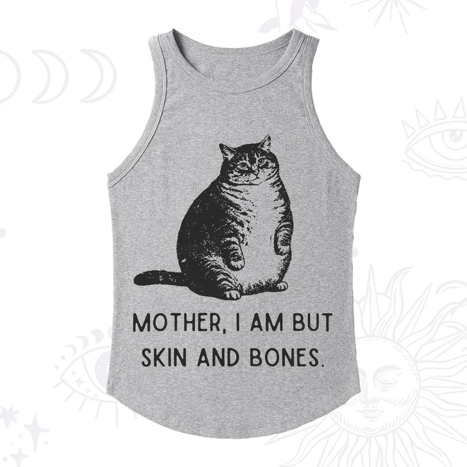 Purplehecate Cat Mother I Am But Skin And Bones Racerback Tank Top