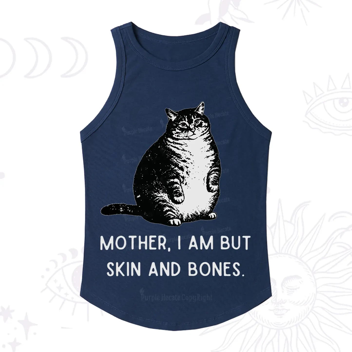 Purplehecate Cat Mother I Am But Skin And Bones Racerback Tank Top