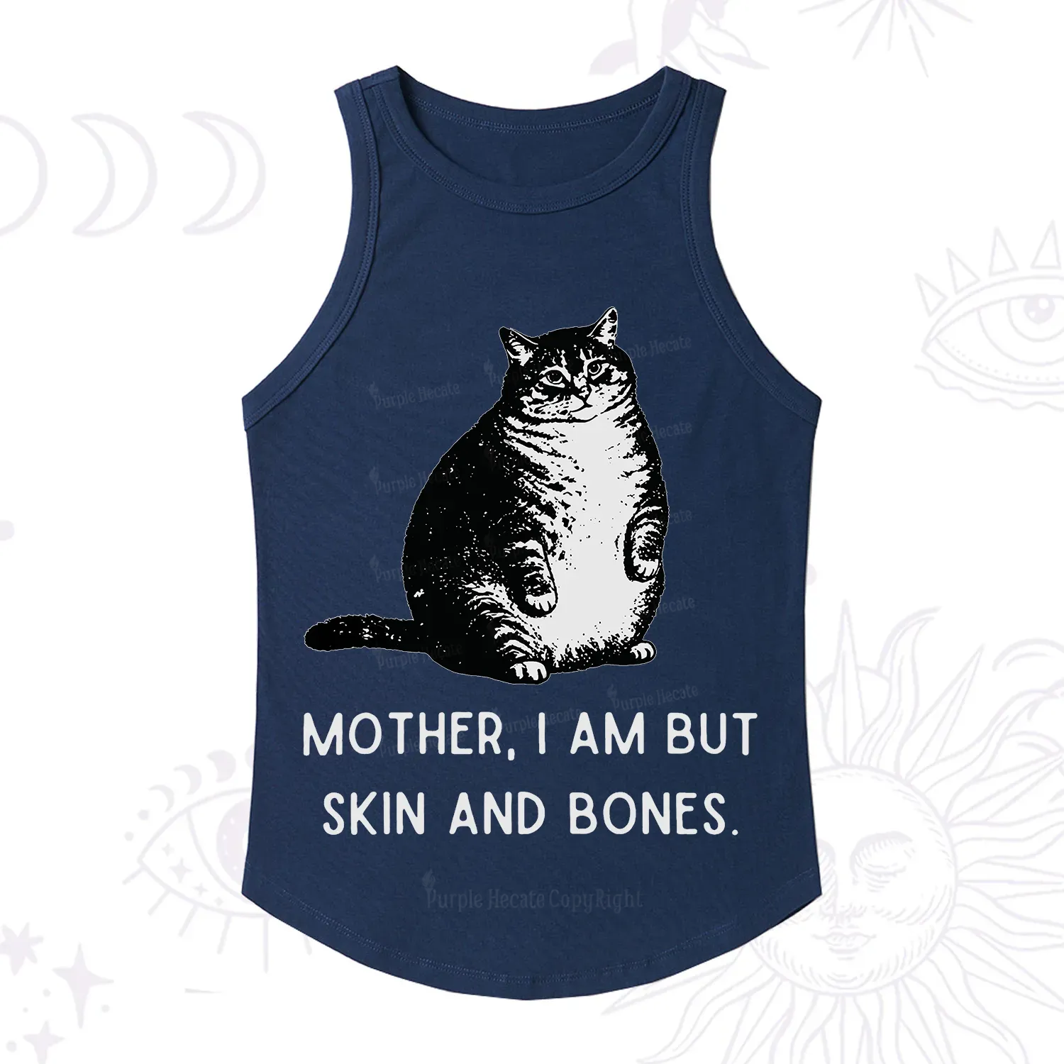 Purplehecate Cat Mother I Am But Skin And Bones Racerback Tank Top