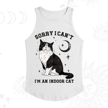 Purplehecate Sorry I Can't Go I'm an Indoor Cat Racerback Tank Top