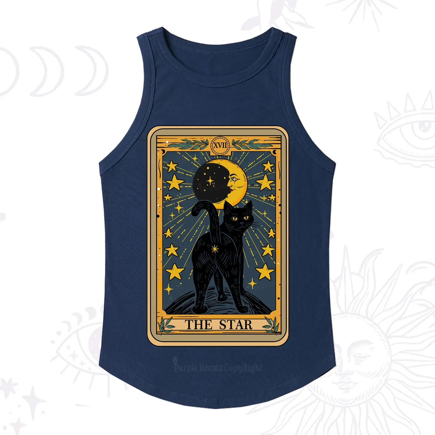 Purplehecate The Star Tarot Cat Racerback Tank Top