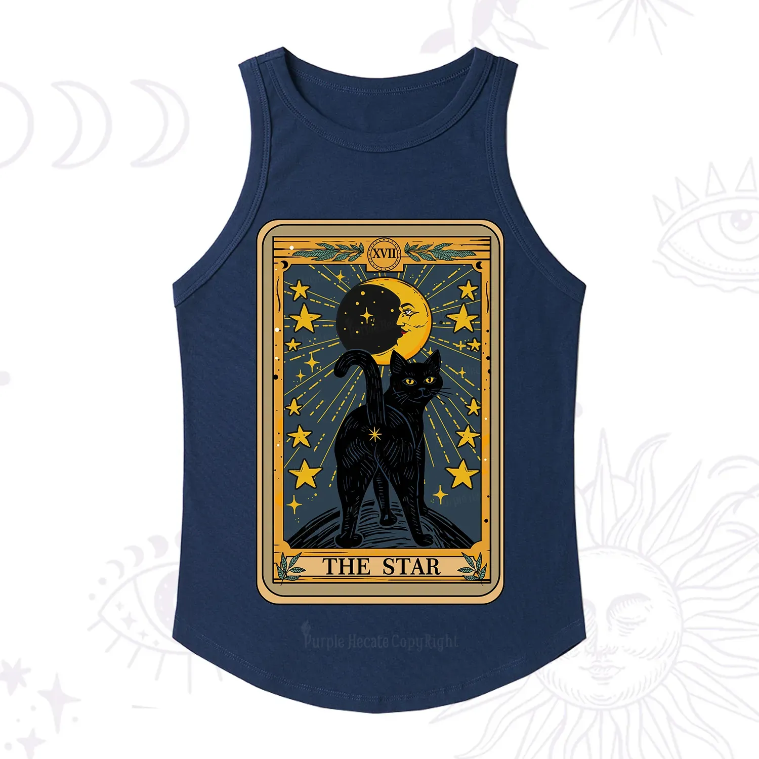 Purplehecate The Star Tarot Cat Racerback Tank Top