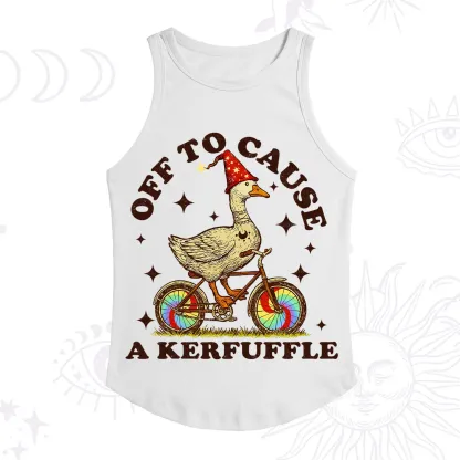 Purplehecate Off to Cause a Kerfuffle Goose Racerback Tank Top
