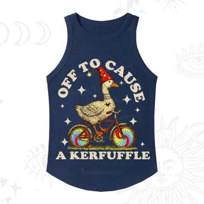Purplehecate Off to Cause a Kerfuffle Goose Racerback Tank Top