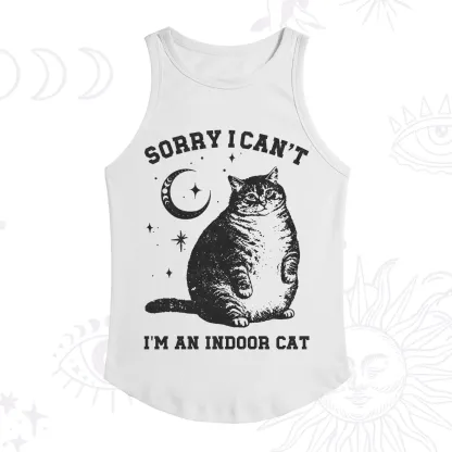 Purplehecate Sorry I Can't Go I'm an Indoor Cat Racerback Tank Top