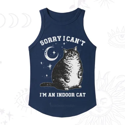 Purplehecate Sorry I Can't Go I'm an Indoor Cat Racerback Tank Top