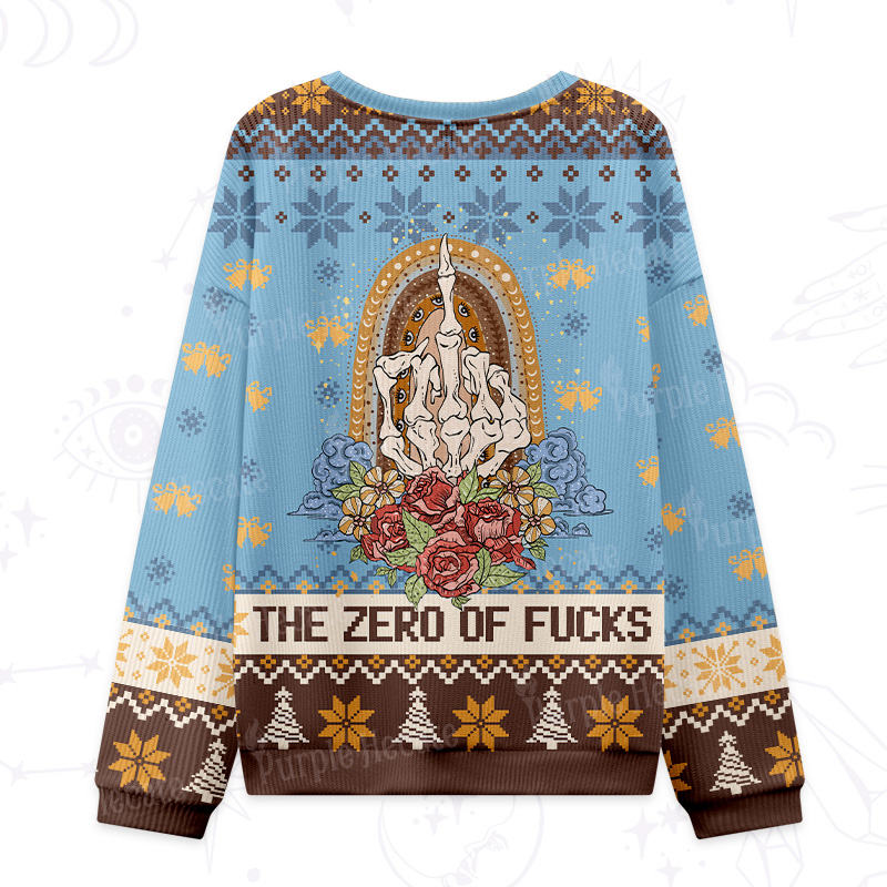 Purplehecate The Zero Of Fucks Tarot Ugly Christmas Sweatshirts