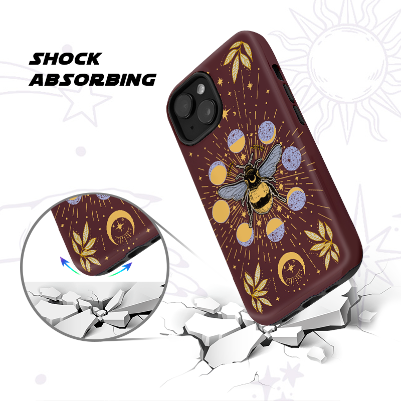 Purplehecate Phases of the Moon Bee Phone Case