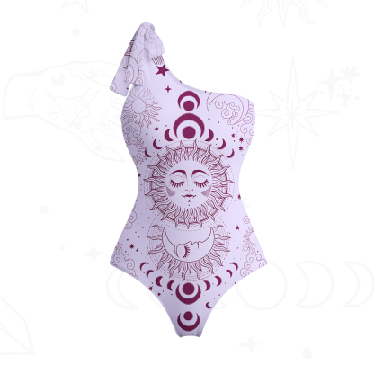 Purplehecate Lunar Eclipse One-Shoulder One-Piece Swimsuit