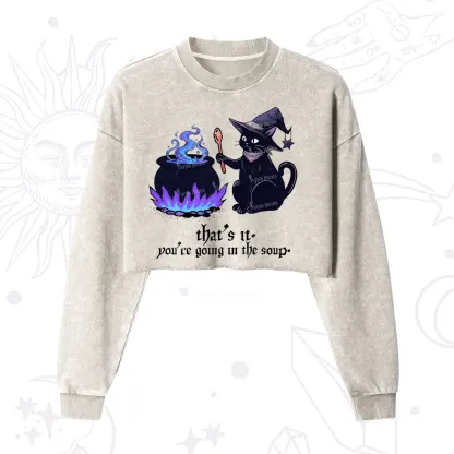 Purplehecate Trust Your Instincts Cropped Washed Sweatshirt