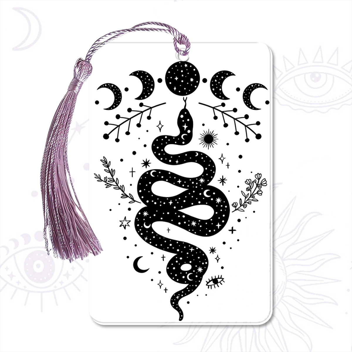 Purplehecate Snake And Moon Phase Comfort Bookmark