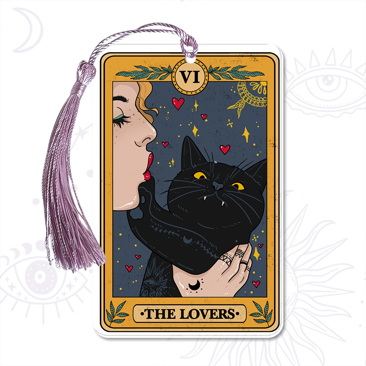 Purplehecate The Lovers Cat Tarot Bookmark