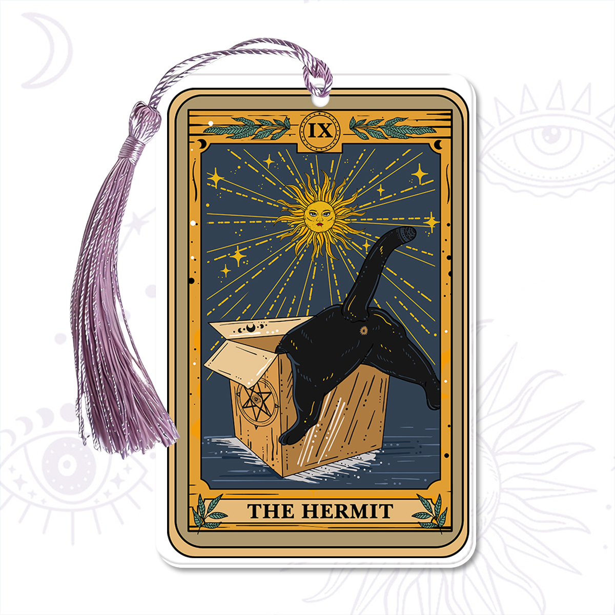 Purplehecate The Cardboard Hermit Cat Tarot Bookmark