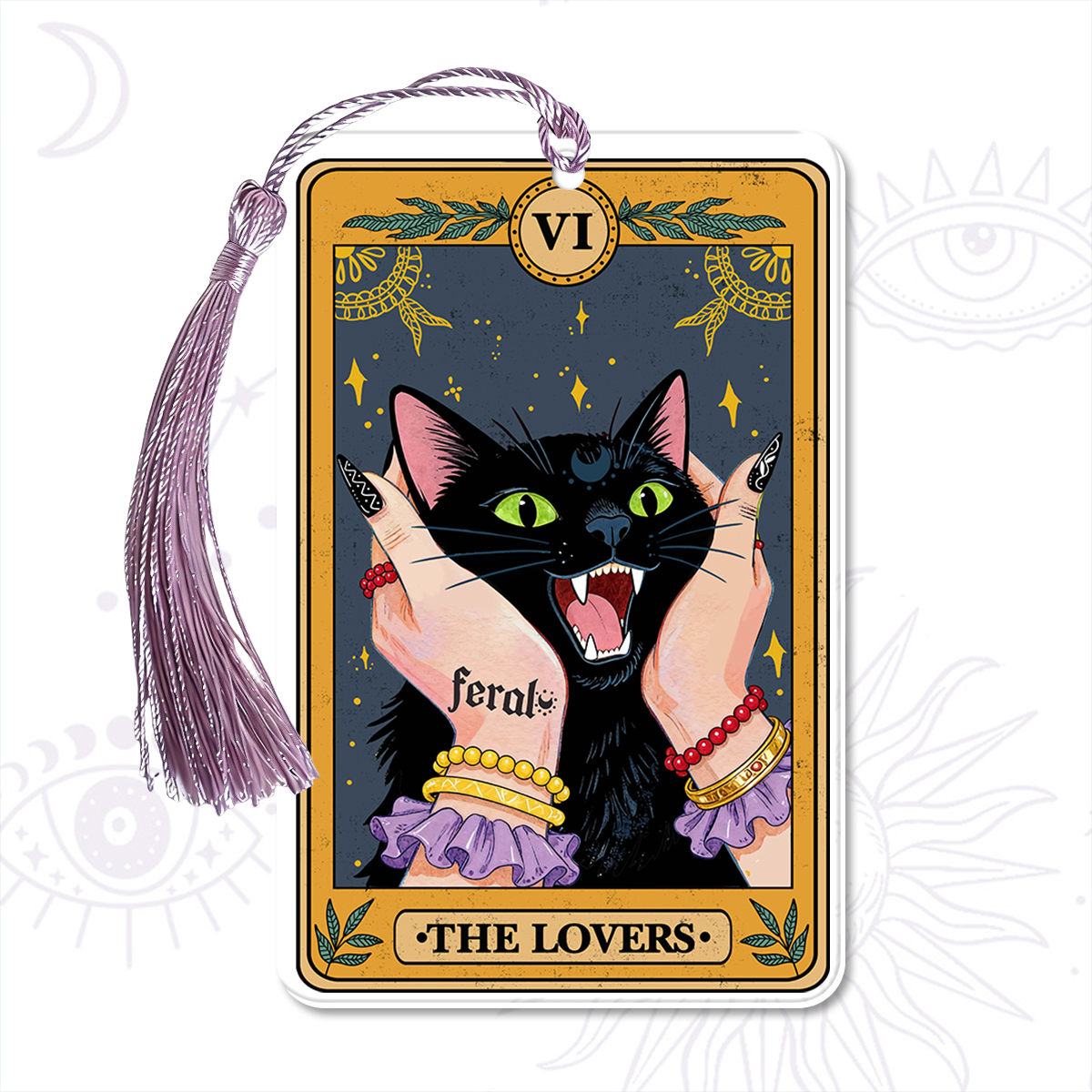 Purplehecate The Lovers Tarot Feral Cat Bookmark