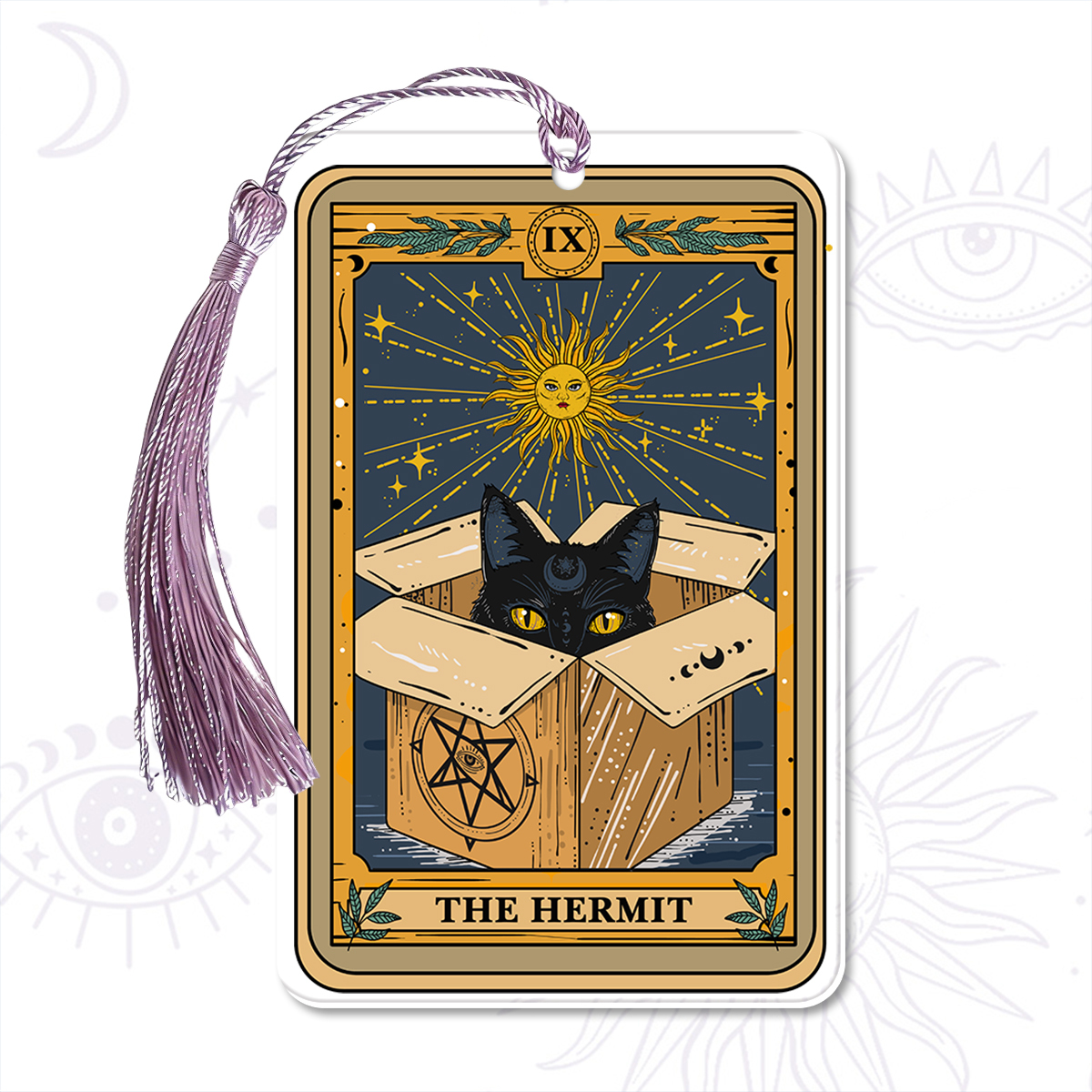 Purplehecate The Hermit Cat Tarot Card Bookmark