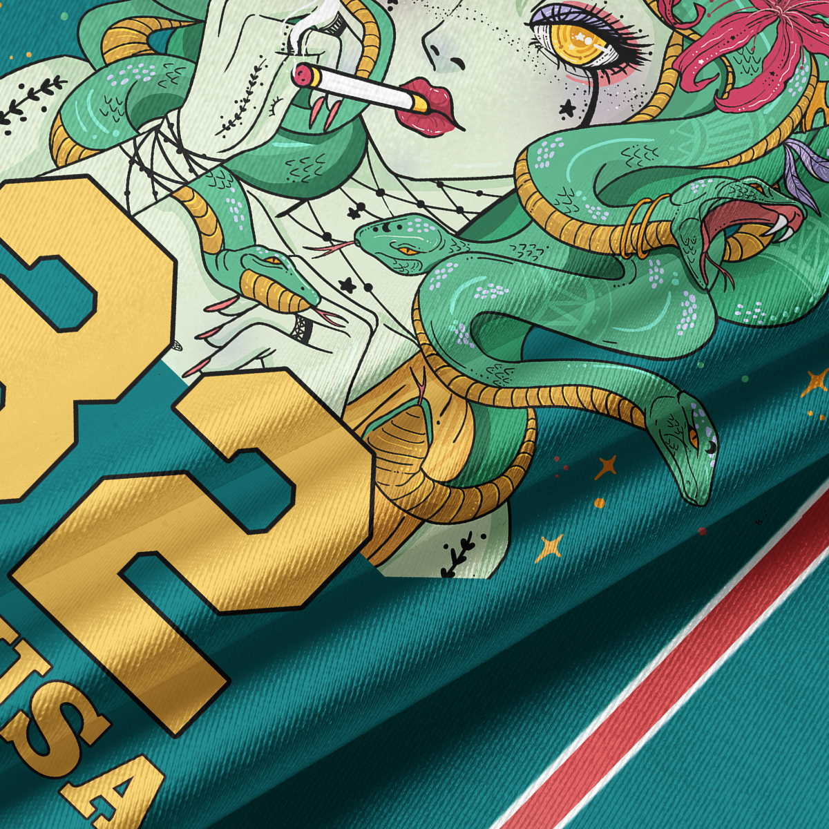 Purplehecate The Greek Goddess Medusa Crop Jersey Top