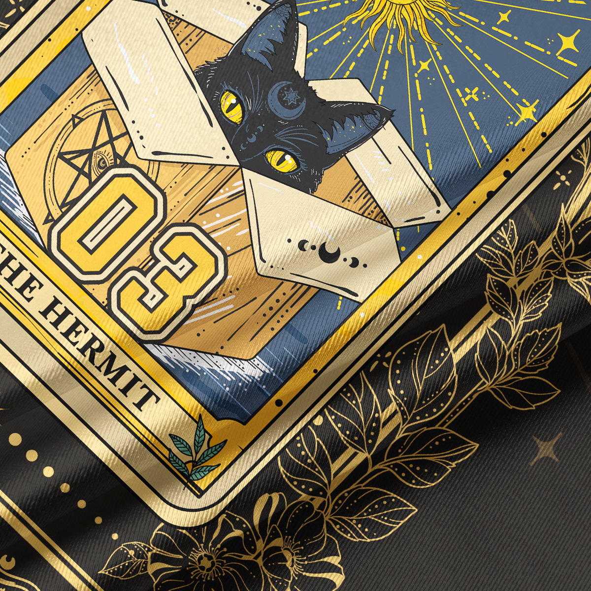 Purplehecate The Hermit Cat Tarot Card Crop Jersey Top