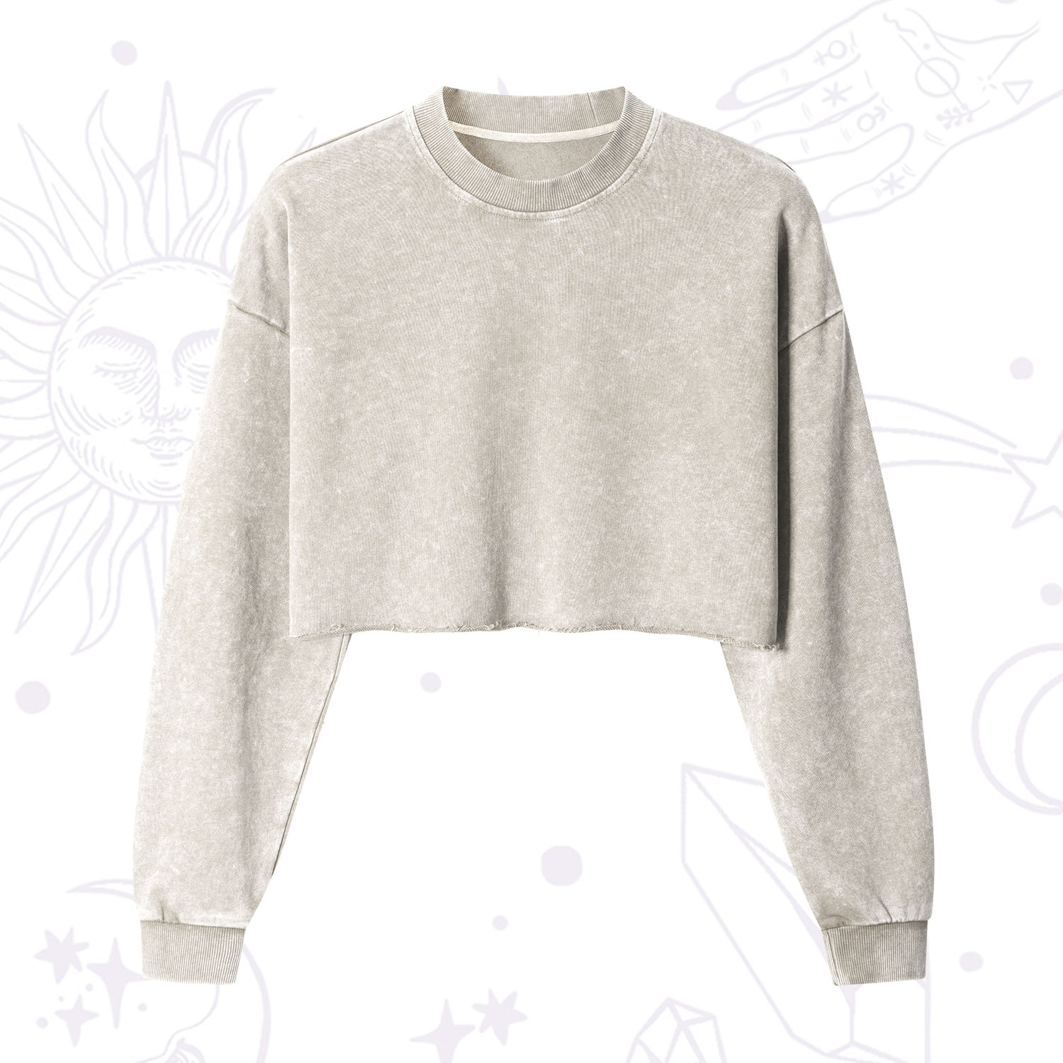 Purplehecate Cropped Washed Sweatshirt