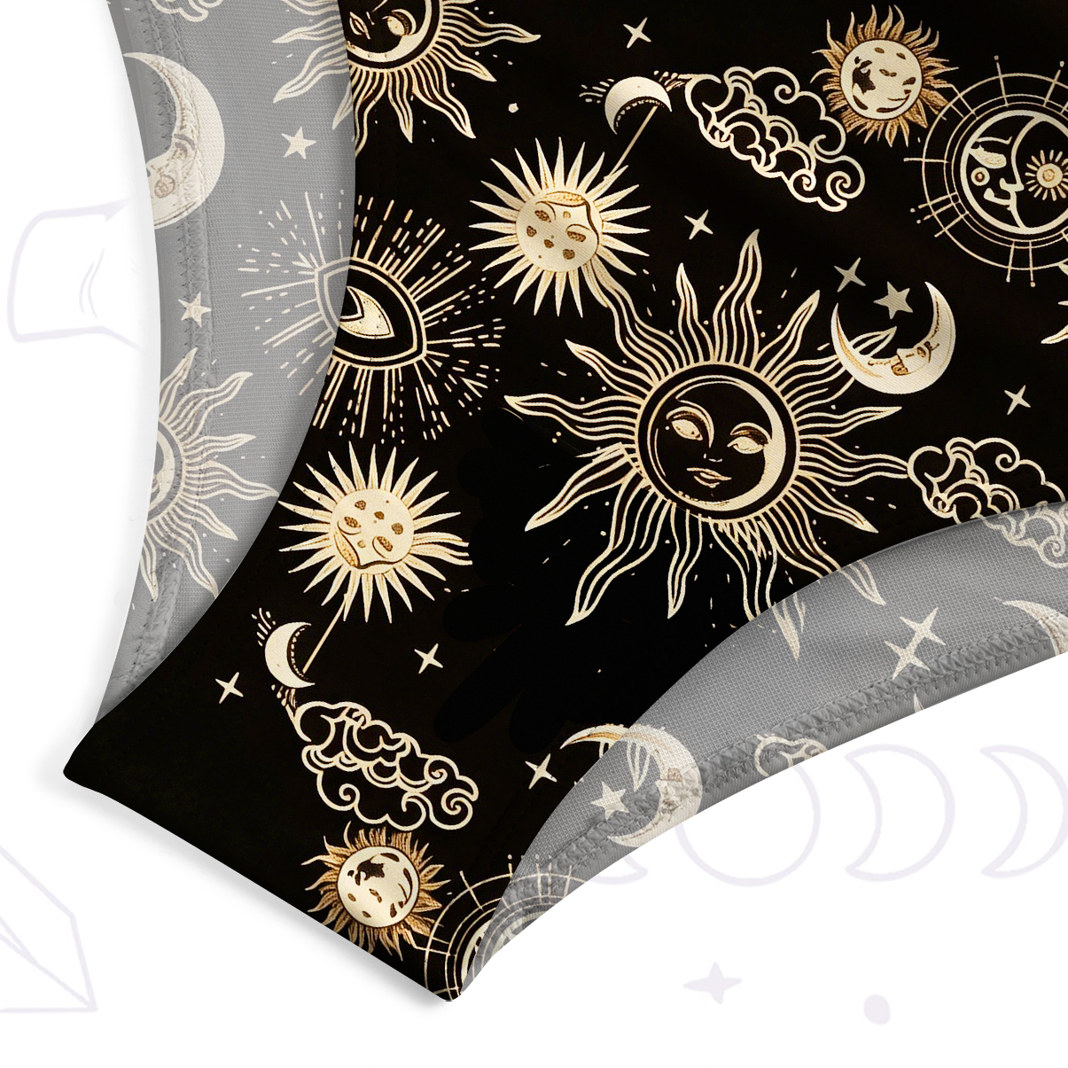 Purplehecate Celestial Sun Moon Stars One-Piece Swimsuit