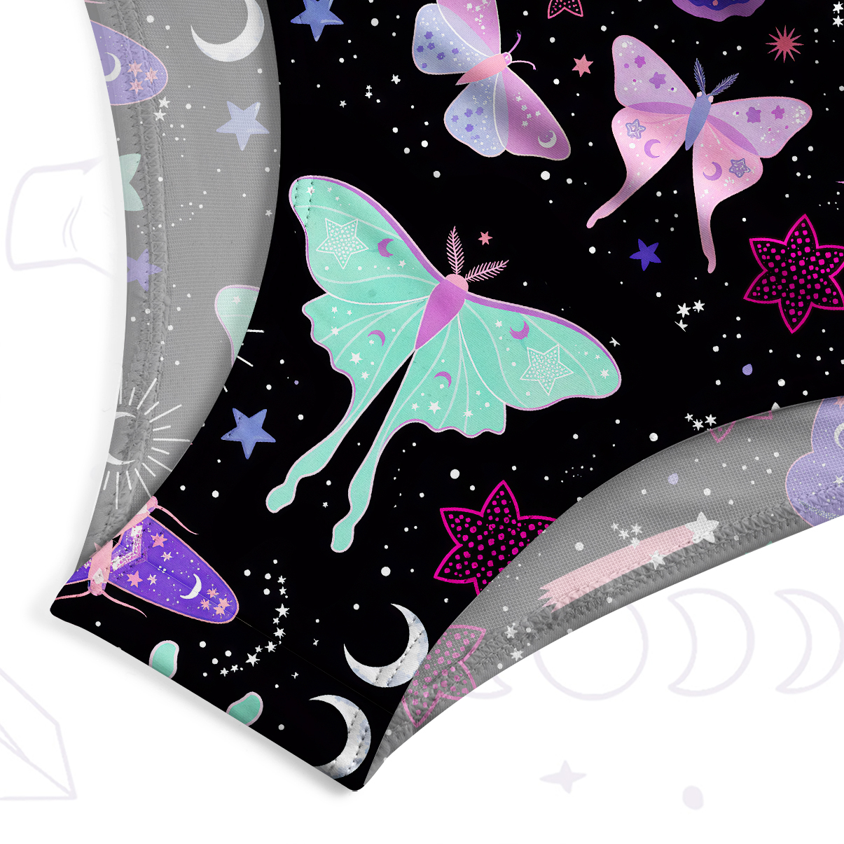 Purplehecate Midnight  Moth One-Piece Swimsuit
