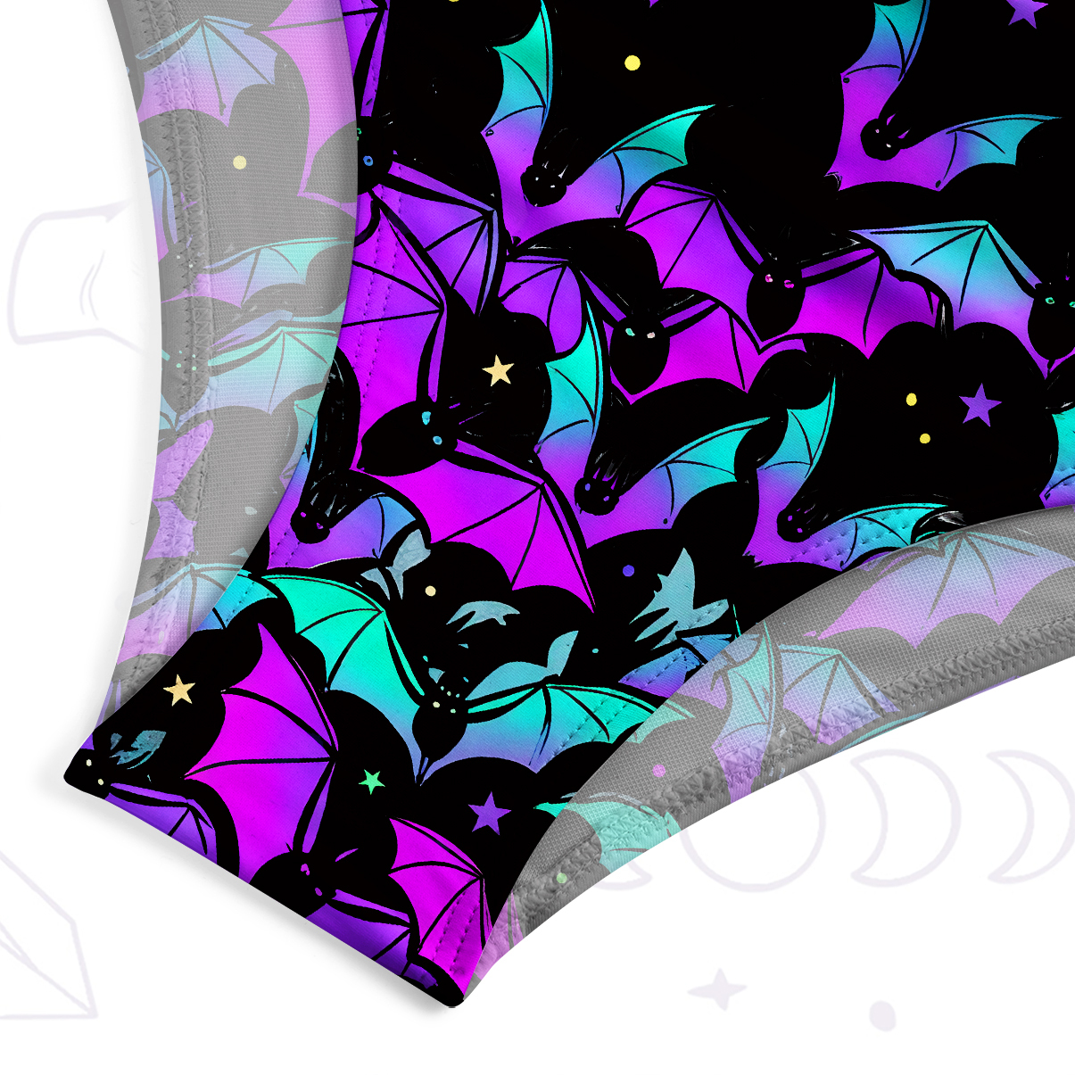 Purplehecate Rainbow Bat One-Piece Swimsuit