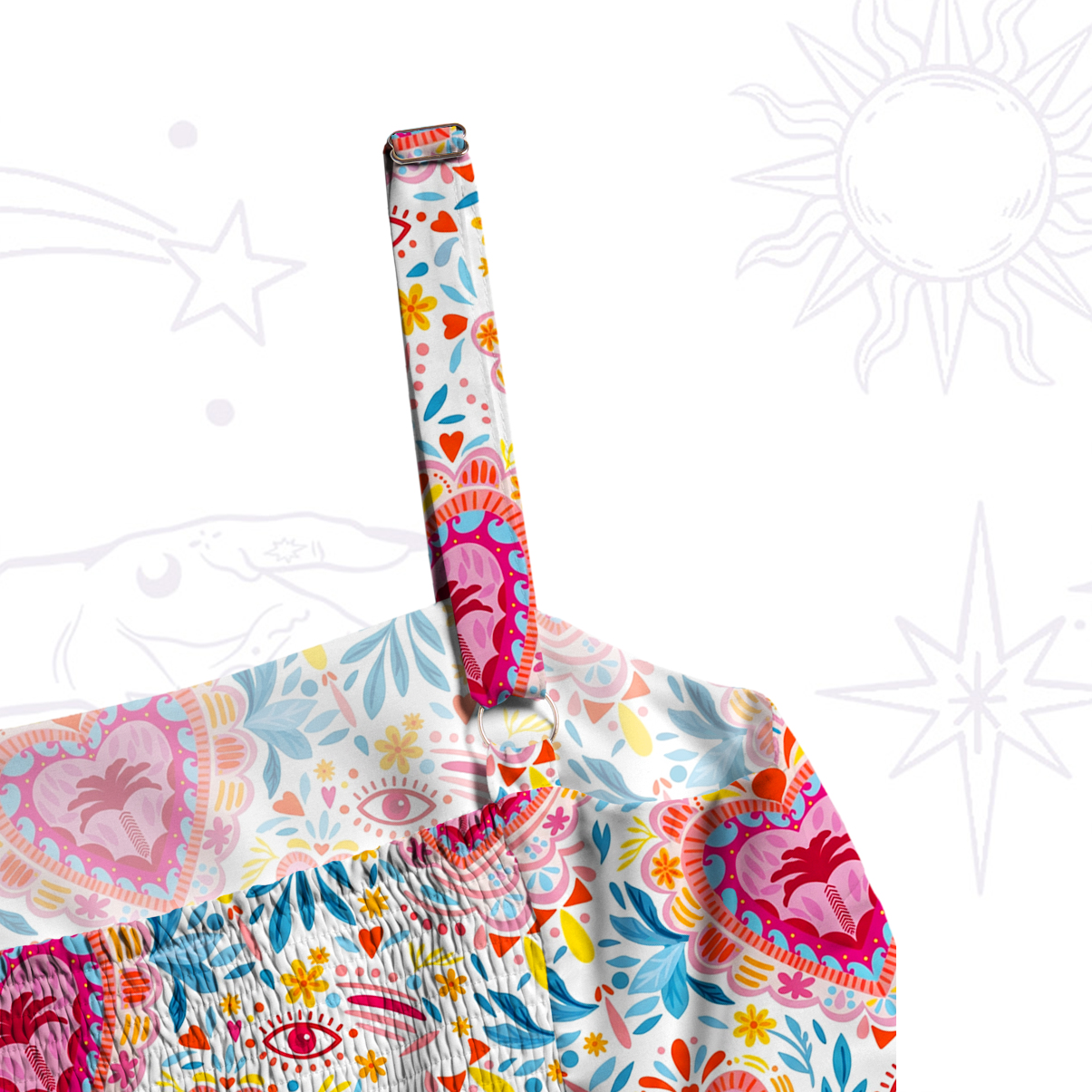 Purplehecate Sacred Bloom Wide Straps Maxi Dress