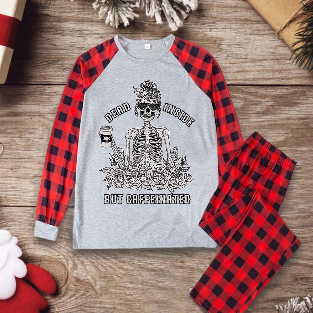 Purplehecate Dead Inside But Caffeinated Christmas Pajamas