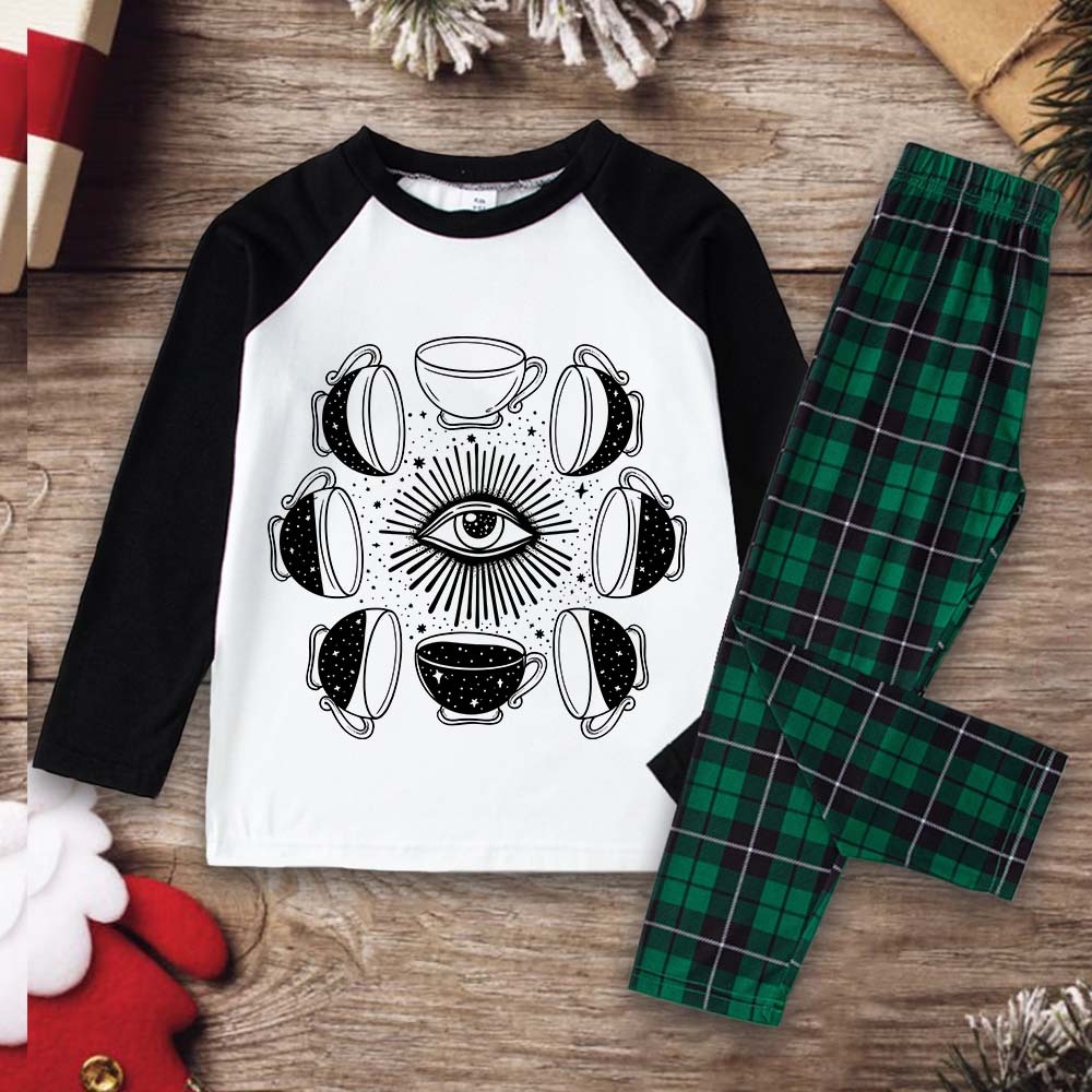 Purplehecate Moon Phase Coffee Christmas Pajamas