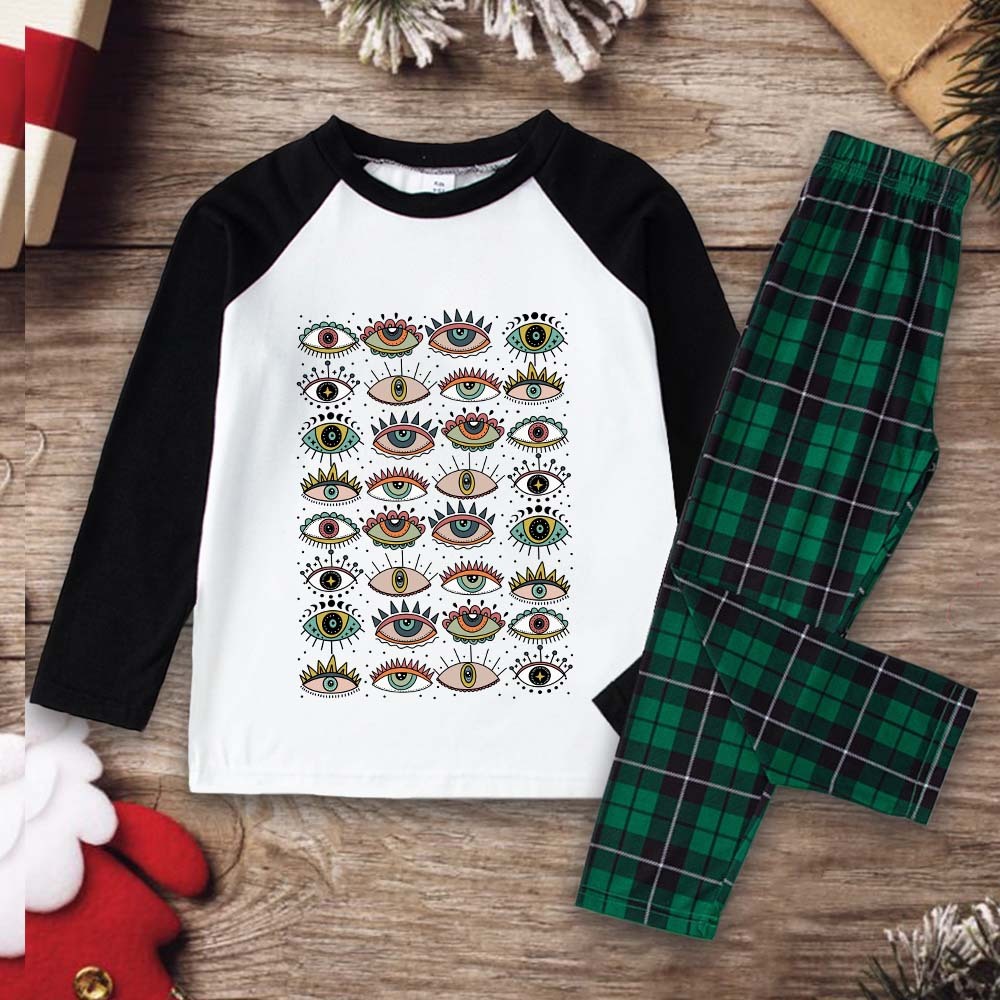 Purplehecate Evil Eye Pattern Christmas Pajamas