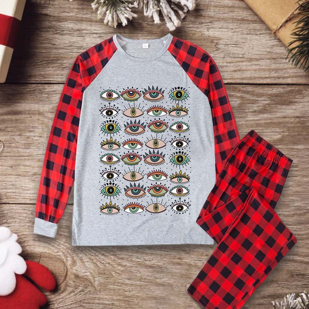 Purplehecate Evil Eye Pattern Christmas Pajamas