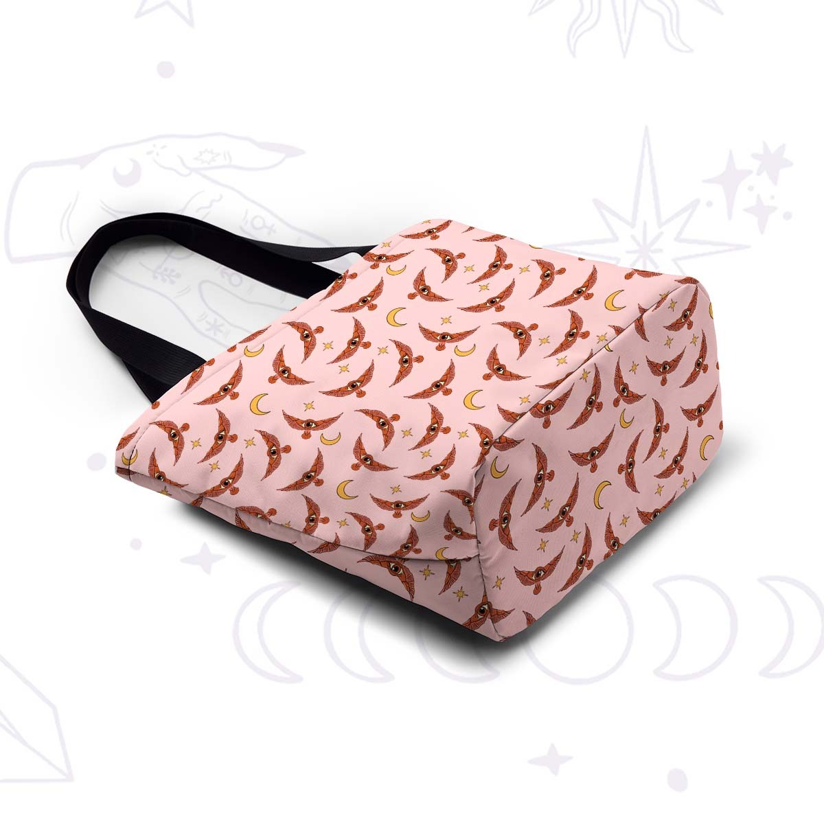 Purplehecate Moth and Moon Tote Shopping Bag