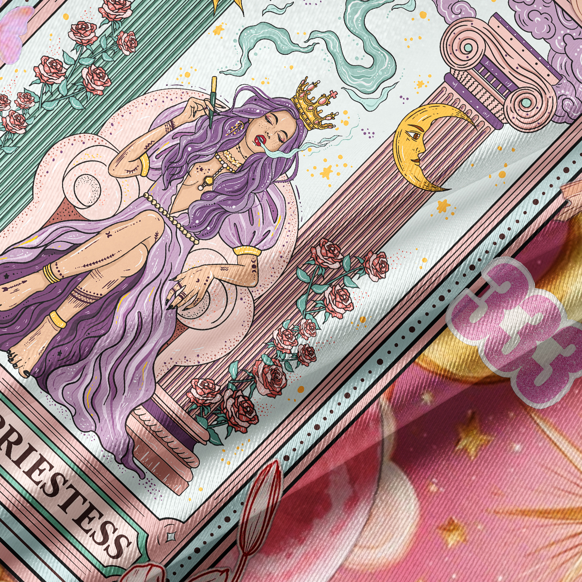 Purplehecate The High Priestess Tarot Card Crop Jersey Top