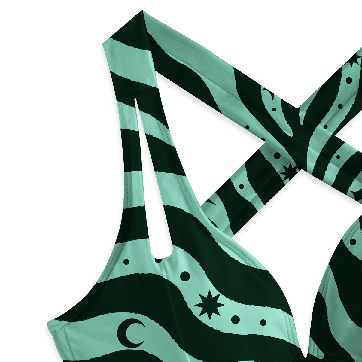 Purplehecate Green Vision Illusion One-Piece Swimsuit