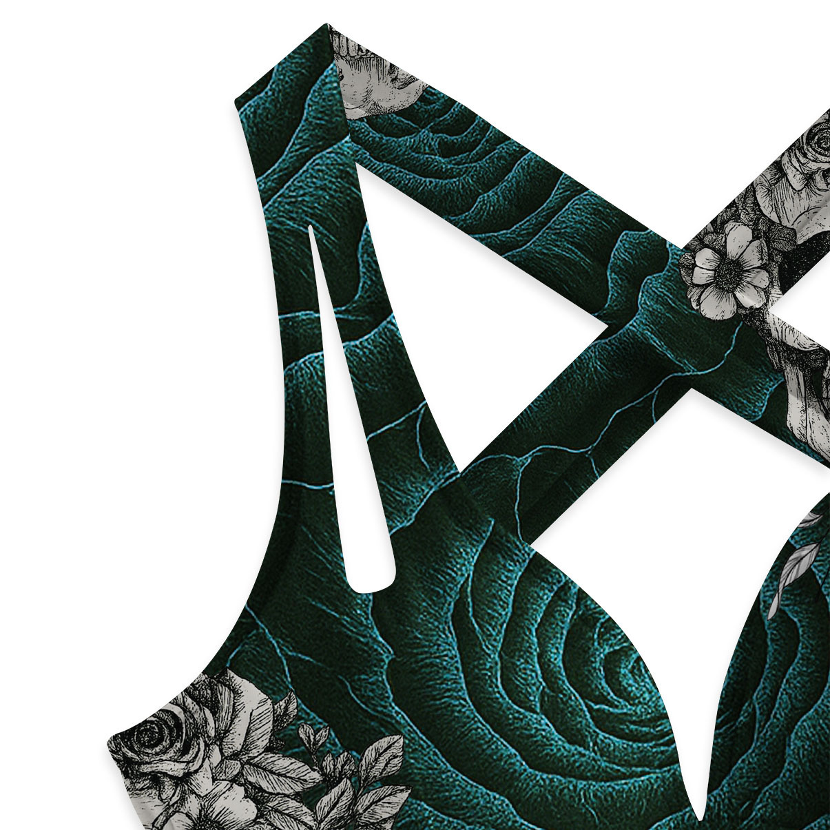 Purplehecate Rose Skull One-Piece Swimsuit