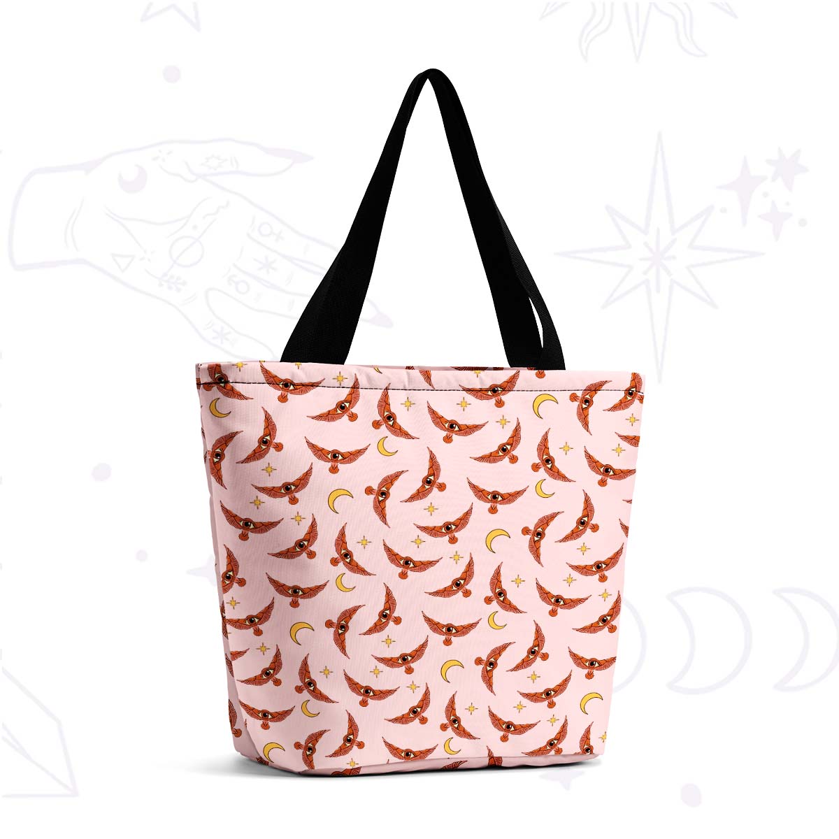 Purplehecate Moth and Moon Tote Shopping Bag