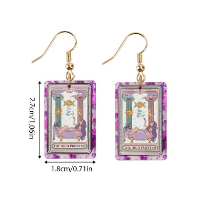Purplehecate The High Priestess Tarot Purple Confetti Acrylic Earrings
