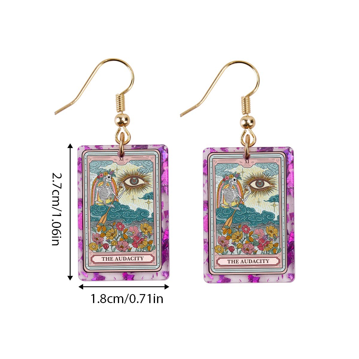Purplehecate The Audacity Tarot Purple fragments Acrylic Earrings