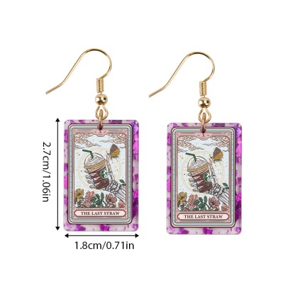 Purplehecate The Last Straw Tarot Purple fragments Acrylic Earrings