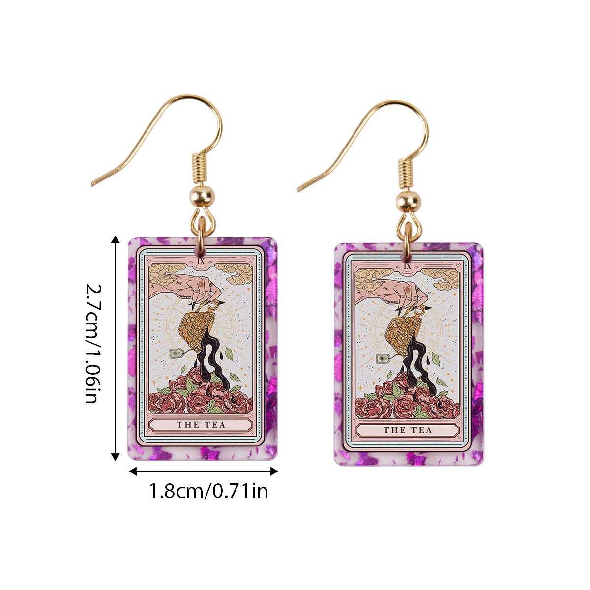 Purplehecate The Tea Tarot Purple fragments Acrylic Earrings