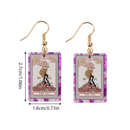Purplehecate The Tea Tarot Purple fragments Acrylic Earrings