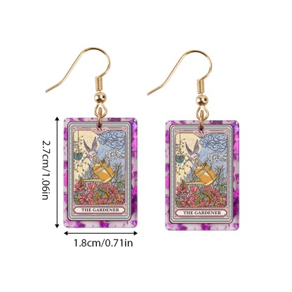 Purplehecate The Gardener Tarot Purple fragments Acrylic Earrings