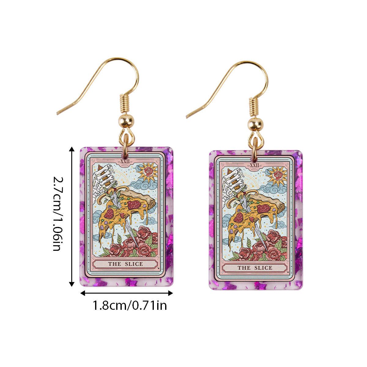 Purplehecate The Slice Tarot Purple fragments Acrylic Earrings