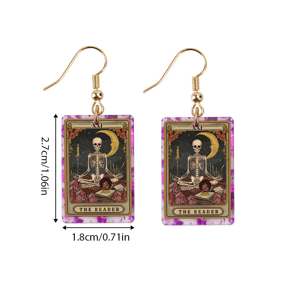 Purplehecate The Reader Tarot Purple fragments Acrylic Earrings
