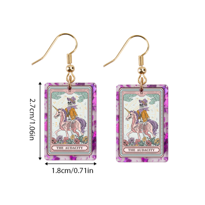 Purplehecate The Audacity Tarot Card Purple fragments Acrylic Earrings