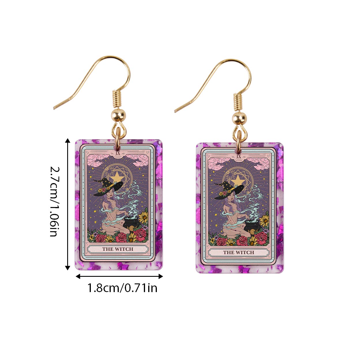 Purplehecate The Witch Tarot Purple fragments Acrylic Earrings