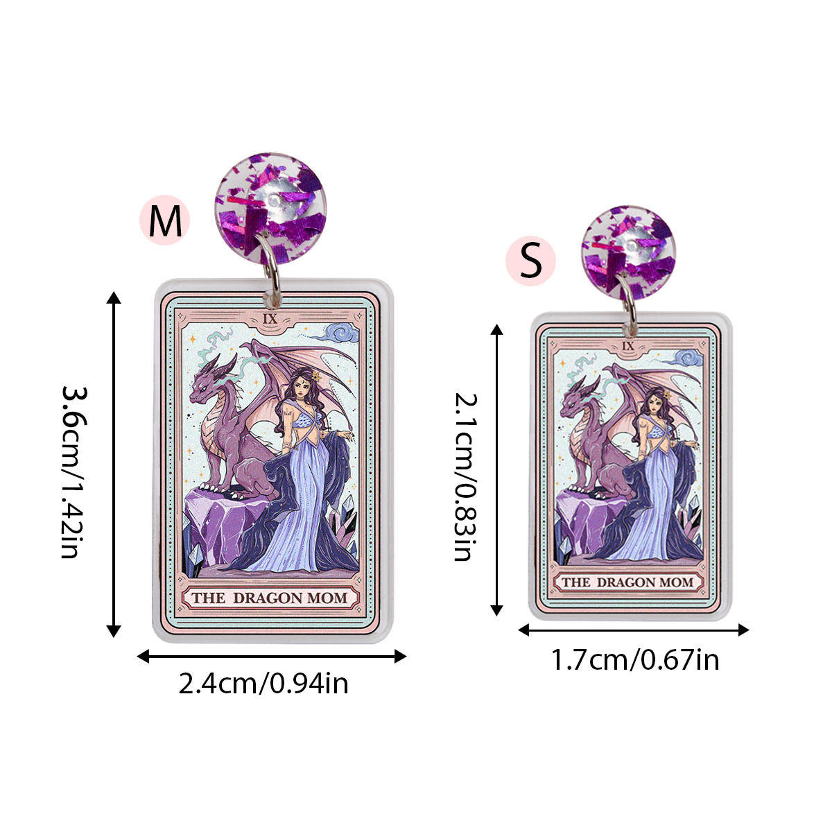 Purplehecate The Dragon Tarot Acrylic Earrings