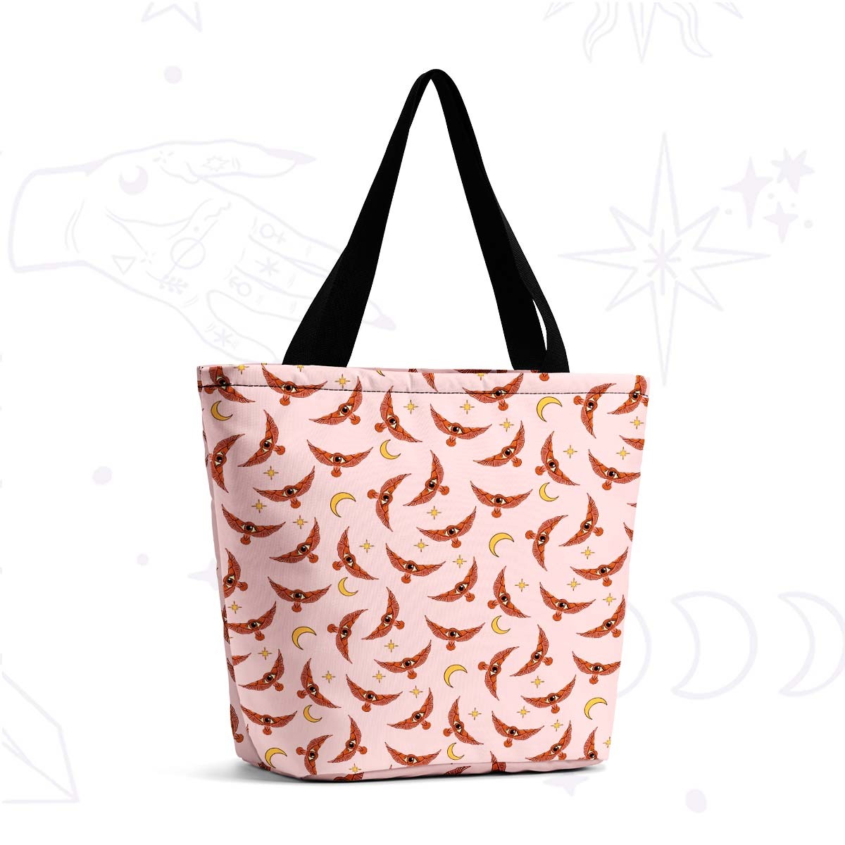 Purplehecate Moth and Moon Tote Shopping Bag