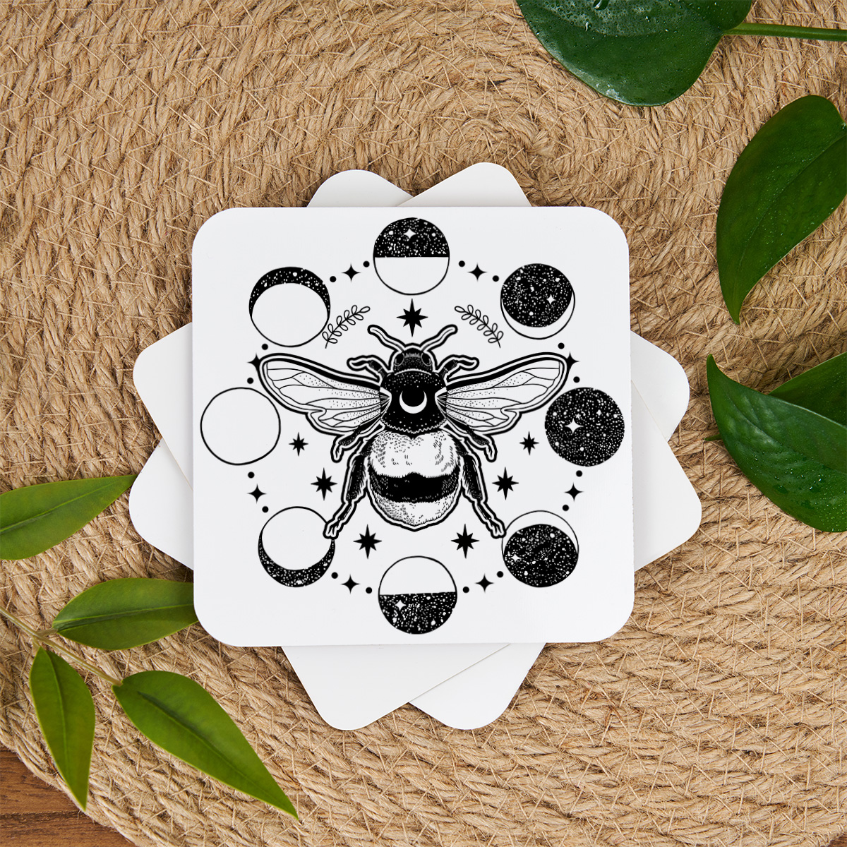 Purplehecate Moon Bee Coaster