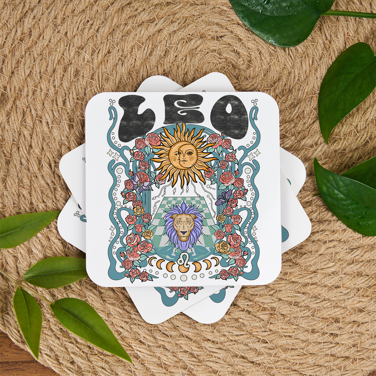 Purplehecate Leo Spirit Zodiac Coaster